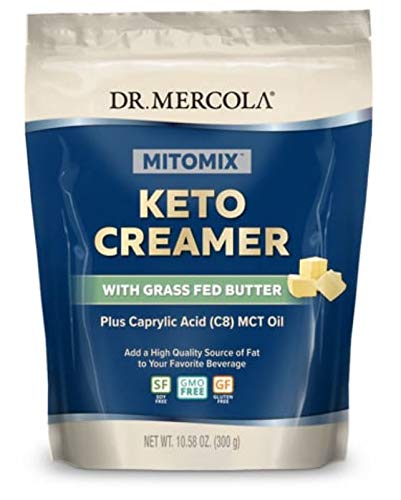 Dr. Mercola MITOMIX Keto Creamer with Grass Fed Butter, 15 Servings, (1 Bag), MCT Oil, non GMO, Gluten Free, Soy Free...