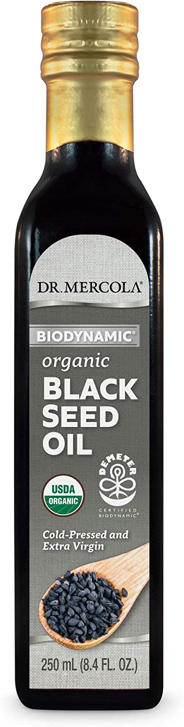 Dr. Mercola Organic Black Seed Oil, About 16 Servings (8.40 Fl. Oz.), Non GMO, Soy Free, Gluten Free, Soy Free, USDA Organic...