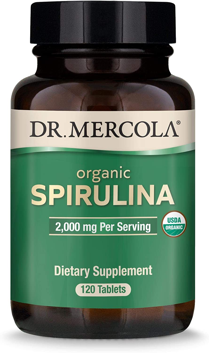 Dr. Mercola Organic Spirulina Dietary Supplement, 2,000 mg per Serving, 30 Servings (120 Tablets), Supports Normal Immune and Inflammatory Responses*, Gluten Free, USDA Organic...