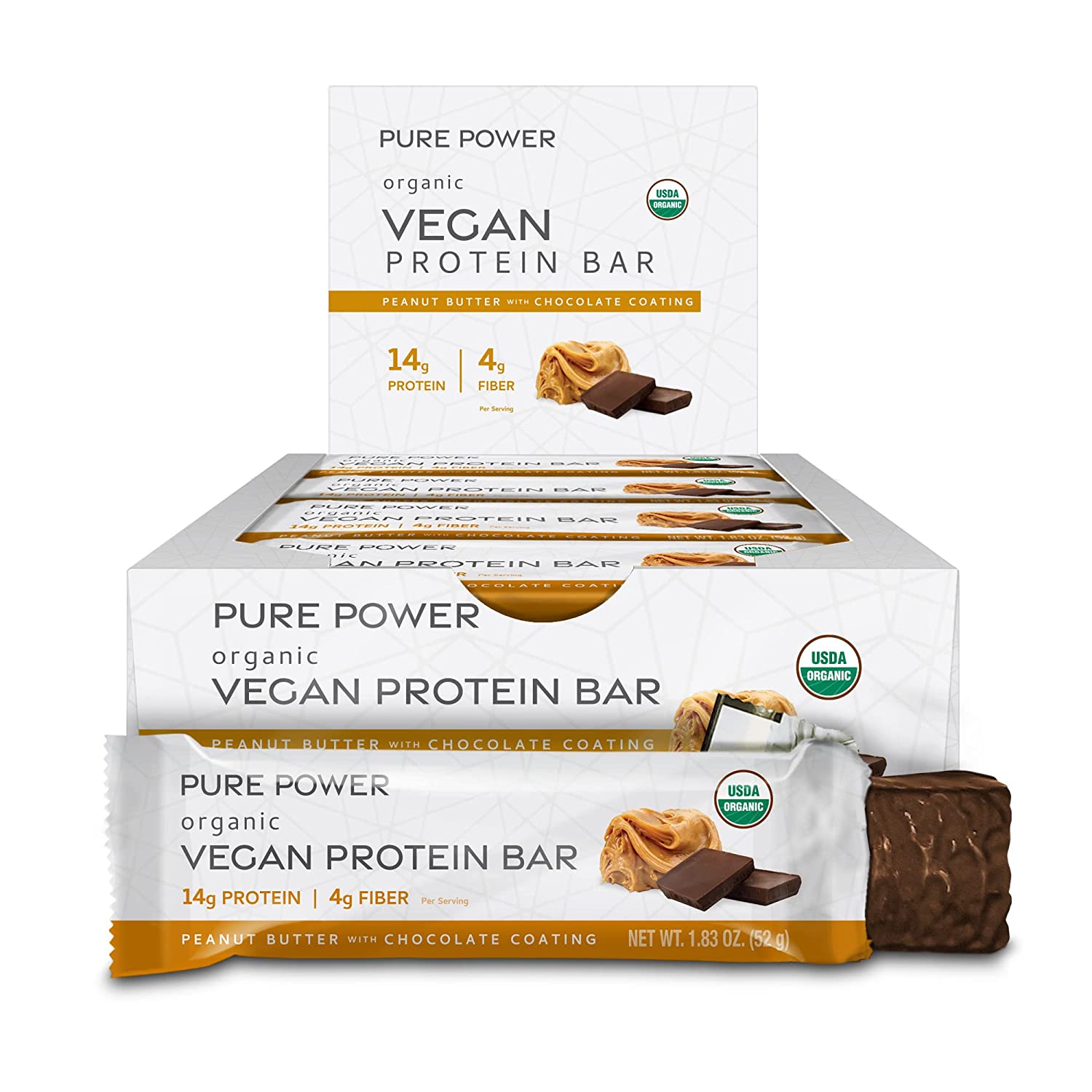 Dr. Mercola Pure Power Peanut Butter Protein Bars, 12 Servings, non GMO, Soy Free, Gluten Free, Vegan Protein Bars...