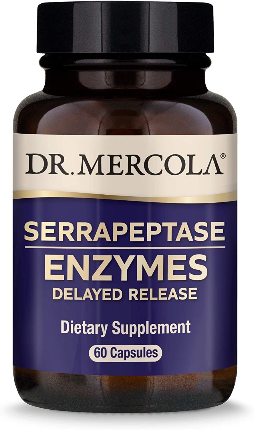 Dr. Mercola Serrapeptase Enzymes, 60 Servings (60 Capsules), Supports Overall Immune Health*, Non GMO, Soy Free, Gluten Free...