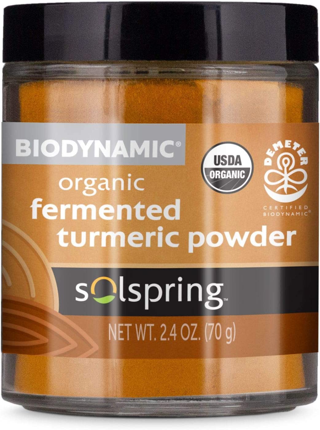 Dr. Mercola Solspring Biodynamic Organic Fermented Turmeric Powder, 2.40 Oz. (50 Servings per Container), Non GMO, Gluten Free, USDA Organic, Demeter Certifie...