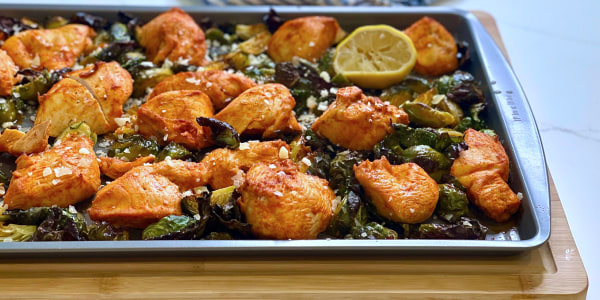Joy Bauer's Sheet-Pan Roasted Chicken and Brussels Sprouts
